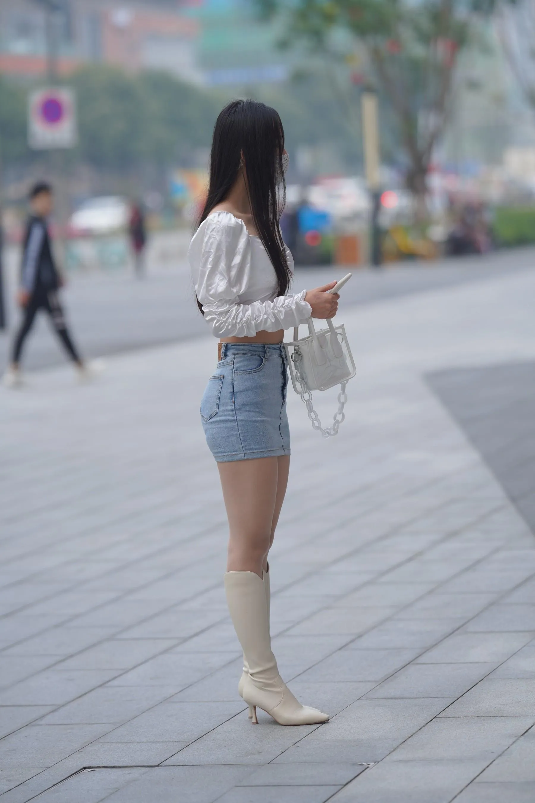 魔镜街拍 NO.170 凯恩街拍摄影-牛仔裙小姐姐 [304P]插图6